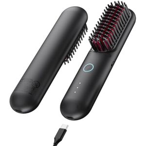 TYMO Cepillo alisador de pelo inalámbrico, cepillo alisador portátil Porta ECO para viajes, mini