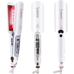 DORISILK Plancha de vapor 2 en 1 para alisar el cabello y rizador, plancha plana profesional