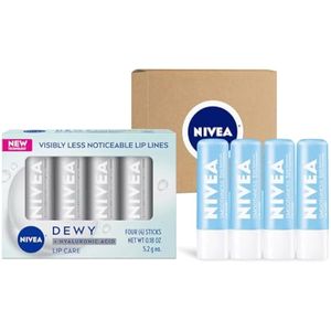 NIVEA Juego de bálsamo labial, Smoothness Lip Care Lip Balm SPF 15, barra de 0.17 onzas (paquete de