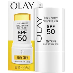 Olay Glow &amp; Protect - Protector solar facial SPF 50, sin fragancia, 0.5 onzas (0.49 oz),