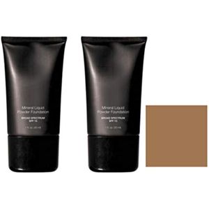 Beauty Deals Base de maquillaje mineral en polvo líquido de amplio espectro SPF 15, paquete de 2
