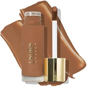 LAURA GELLER NEW YORK Base líquida de doble toma, cobertura media a completa, acabado mate natural,