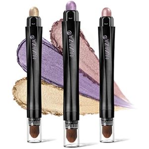 Sombra de ojos en barra de 3 piezas, color crema, palitos de sombra de ojos neutros, lápiz de