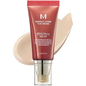 MISSHA - Crema BB M Perfect Cover #23, SPF 42 PA+++, 50 mL, ligero, multifuncional, maquillaje de