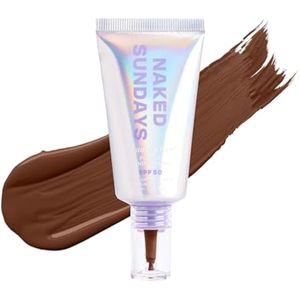 Naked Sundays BeautyScreen - Tinte mineral de base de péptidos SPF 50, SPF 2 en 1 y tinte para la