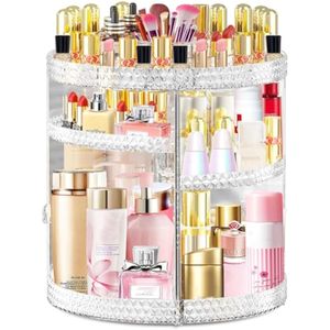 WuNa Organizadores de maquillaje giratorios de 360 capas para encimera, 7 capas ajustables,