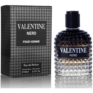 Valentine Nero - Fragancia aromática amaderada con notas florales y minerales, aroma masculino, 3.4