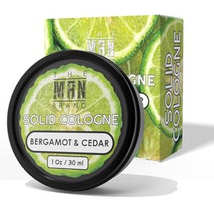 Solid Cologne - Bálsamo de colonia sólida de bergamota y cedro para hombre, colonia de bergamota de