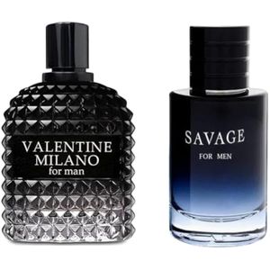 VALENTINE MILANO and (SAVAGE FOR MEN Colonia for Men Combo Pack Eau de Partum Fragancia para Hombres