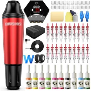 Kit completo de bolígrafo profesional de tatuajes Wormhole para principiantes (máquina rotativa