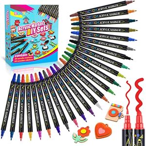 Betem Bolígrafos de pintura acrílica, marcadores de pintura para pintura en roca, piedra, cerámica,