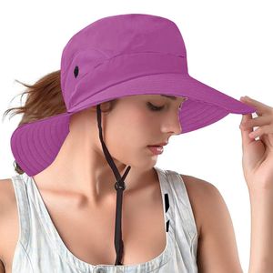 Rosoz Sombreros de cola de caballo para mujer, protección UV, malla plegable, ala ancha, senderismo,