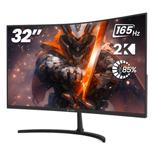 CRUA Monitor curvo de 27 pulgadas, Full HD (1920 x 1080P) Panel VA 1800R 75HZ 99% sRGB Monitor de