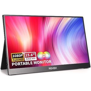 ReHisk Monitor portátil de 15.6 pulgadas FHD 1080P, monitor IPS para el cuidado de los ojos,