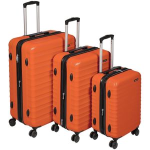 Amazon Basics - Maleta rígida, equipaje de mano y ampliable con ruedas, Negro -