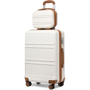 Kono Maleta de equipaje con ruedas giratorias Hardside Ligero ABS Carry On Maleta Juego de 4 piezas,