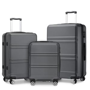 Kono Maleta de equipaje con ruedas giratorias Hardside Ligero ABS Carry On Maleta Juego de 4 piezas,