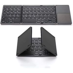ROCK&amp;ROWN Teclado Bluetooth plegable, teclado inalámbrico portátil de tamaño bolsillo con panel