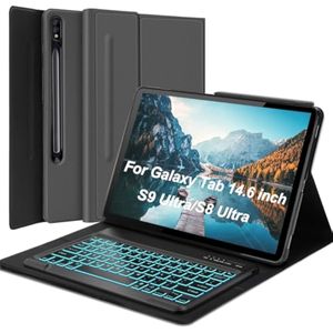 Funda para teclado Galaxy Tab S10 Ultra/S9 Ultra/S8 Ultra, teclado inalámbrico desmontable con