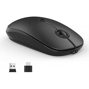 Vssoplor - Mouse inalámbrico tipo C, recargable con USB C, portátil, silencioso, para MacBook, iPad,