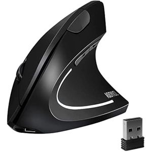 ASOYIOL Mouse ergonómico inalámbrico, mouse vertical Ergo con receptor USB, 6 botones 800/1200/1600