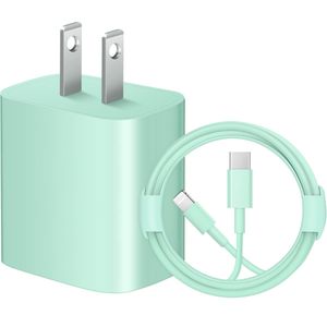 Cargador rápido para iPhone 14 13 12 11 [certificado Apple MFi] Cargador de pared PD tipo C de 20 W