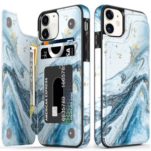 LETO Funda para iPhone 12 Pro Max, funda tipo cartera de piel con tapa y diseños de flores de moda