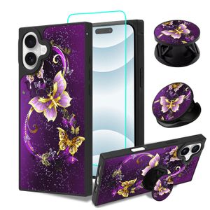 SAKUULO Funda para iPhone 14 Pro Max, [protector de pantalla + soporte] diseño cuadrado de bonito