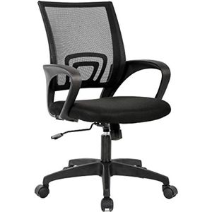 Silla ergonómica giratoria de oficina para computadora, de malla, con brazos, soporte lumbar,