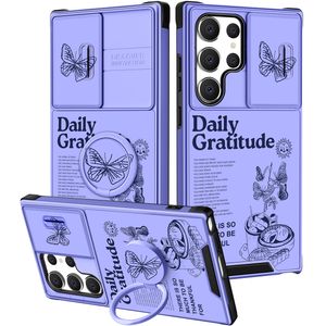 Goocrux Funda 2 en 1 para Samsung Galaxy S23 Ultra con flores florales para mujeres y niñas, diseño