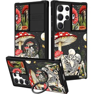 Goocrux Funda 2 en 1 para Samsung Galaxy S23 Ultra con flores florales para mujeres y niñas, diseño