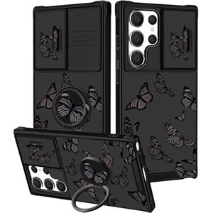 Goocrux Funda 2 en 1 para Samsung Galaxy S23 Ultra con flores florales para mujeres y niñas, diseño