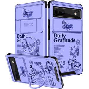 Funermei Funda 2 en 1 para Google Pixel 6A para mujer, diseño de girasol, diseño estético femenino