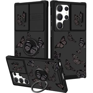 Goocrux Funda 2 en 1 para Samsung Galaxy S23 Ultra con flores florales para mujeres y niñas, diseño