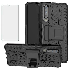 Funda de teléfono para Huawei P30 Lite con protector de pantalla de vidrio templado y soporte,