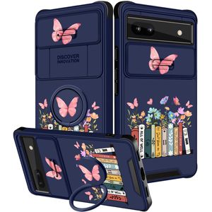 Funermei Funda 2 en 1 para Google Pixel 6A para mujer, diseño de girasol, diseño estético femenino