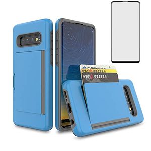 Asuwish Funda compatible con Samsung Galaxy S10 Plus y protector de pantalla de vidrio templado,