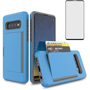 Asuwish Funda compatible con Samsung Galaxy S10 Plus y protector de pantalla de vidrio templado,