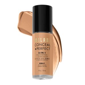Milani - Conceal + Perfect 2 en 1, Base + Corrector (1 onza fluida) - Base líquida libre de crueldad