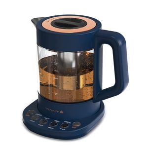 Vianté Hervidor eléctrico de vidrio con infusor de té y control de temperatura. Apagado automático.