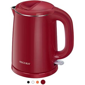 Secura Calentador de agua eléctrico de doble pared de acero inoxidable para té y café con apagado