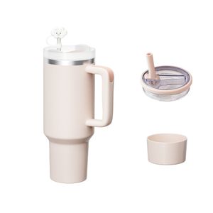 KISSKIND Vaso con asa para taza de viaje de 40 onzas, con tapa, aislamiento de acero inoxidable,