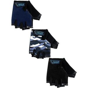 Boao 3 pares de guantes de medio dedo para niños guantes de deporte antideslizantes de gel para