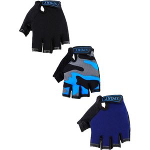 Boao 3 pares de guantes de medio dedo para niños guantes de deporte antideslizantes de gel para