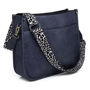 AUYOCO Bolsos cruzados de cuero vegano para mujer, bolso cruzado con correa de guitarra, bolsillos