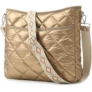 Bolsas cruzadas acolchadas para mujer, patrón único con correa acolchada, bolsos cruzados para