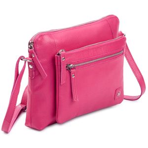 Bolso cruzados pequeño y cartera de cuero auténtico granulado suave, bolso de hombro cruzado tipo
