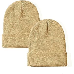 PFFY Paquete de 2 gorros unisex para hombre y mujer, gorros de invierno de punto