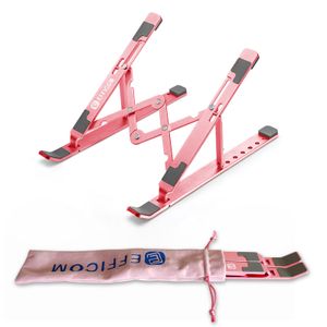 EFFICOM Soporte para computadora portátil para escritorio, ergonómico, ajustable y plegable, soporte