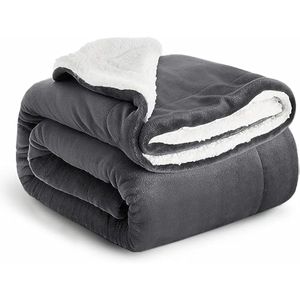 IR Imperial Rooms Manta Sherpa para cama tamaño individual, manta gris suave y mullida para sofá y
